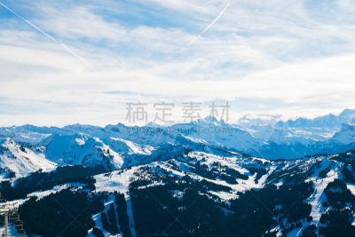 全景,morzine,阿沃里阿兹,天空,度假胜地,水平画幅,山,雪,无人,户外