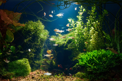 夜晚,水族馆,水,美,水平画幅,无人,水下,活力,淡水,霓虹灯