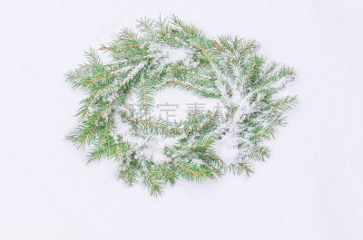 枝,杉树,花环,糖衣,雪,球,新的,白色,十二月