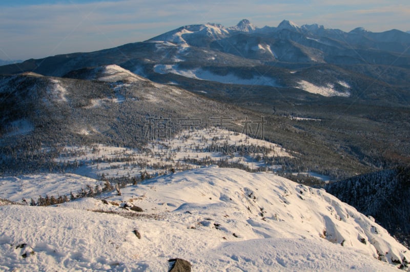 山,八岳山,自然,天空,水平画幅,巴岳山,雪,长野县,无人,蓝色