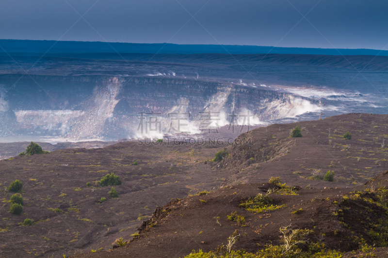 火山,天空,能源,异国情调,烟,夏威夷大岛,白色,热带气候,黎明,玻利尼西亚