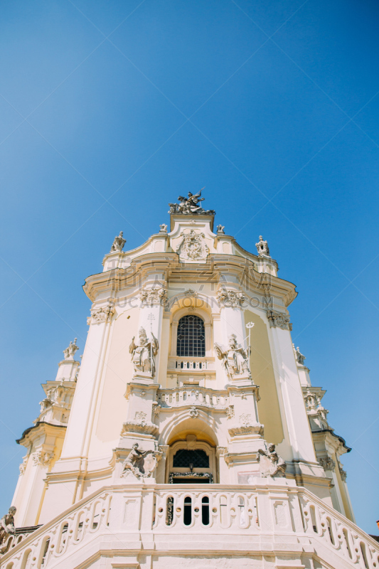 View from below cathedral of Saint Yura, Ukrainian Greek-catholic