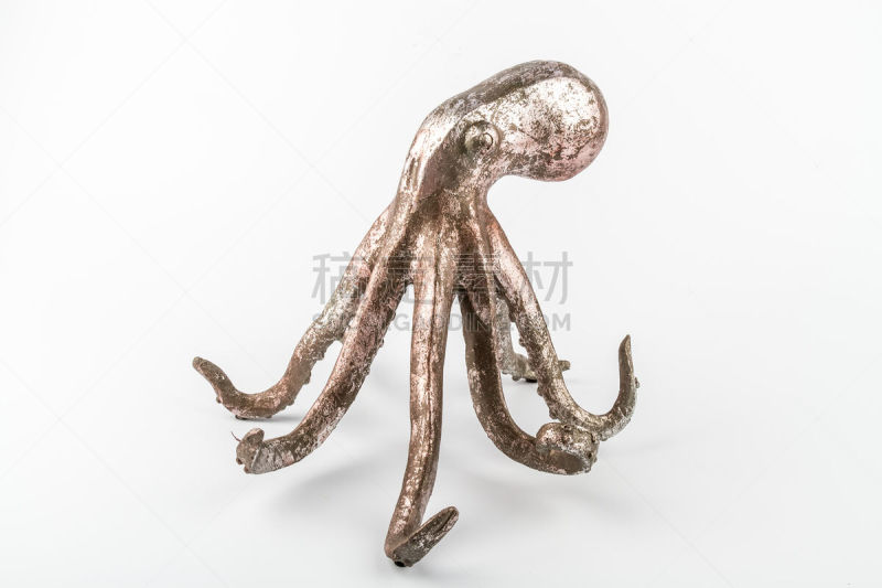 白色背景,章鱼,自然,水平画幅,软体动物,纪念品,华丽的,触须,礼物,雕塑