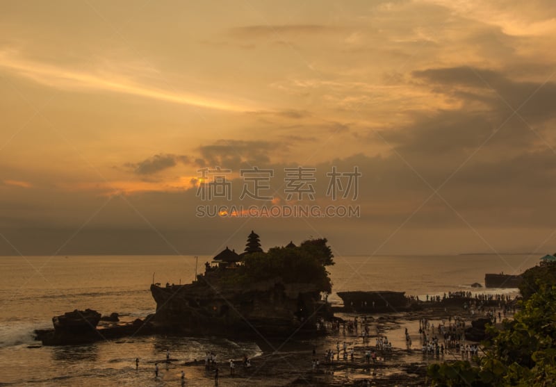 海神庙,库塔,水,灵性,水平画幅,巴厘岛,人,户外,太阳,海洋