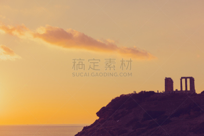 海神之庙,斗篷,海神波塞冬,索尼恩,阿提卡,废墟,自然,水平画幅,地形,建筑