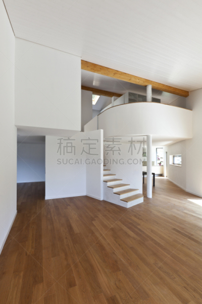现代,室内,房屋,双拼别墅,开放式设计,垂直画幅,美,台阶,新的,墙