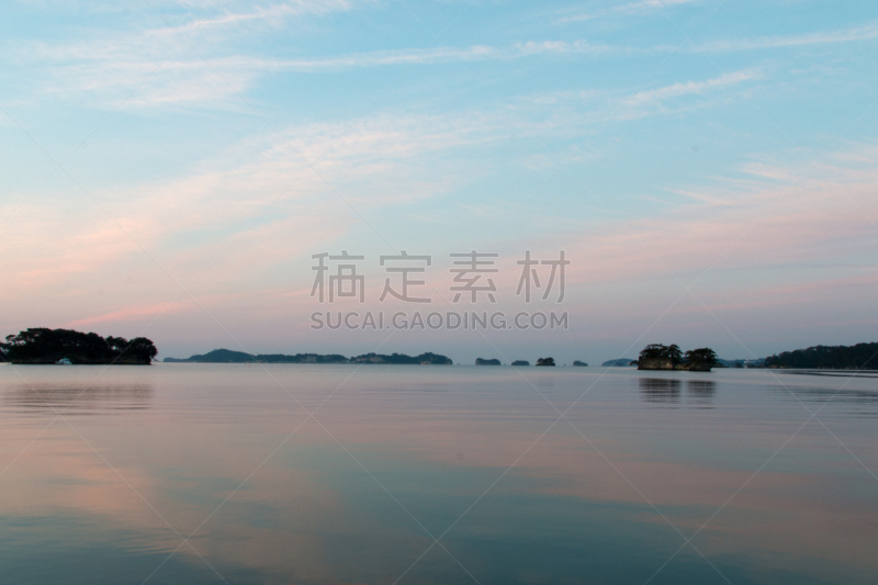 松岛,宫城县,早晨,海洋,自然,水,天空,水平画幅,无人,蓝色