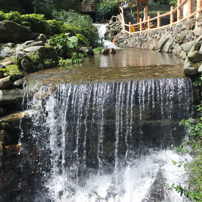 温泉,瀑布,热,水,龙胜,健康水疗,桂林,度假胜地,小溪,自然公园