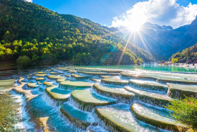瀑布,森林,山,清新,著名景点