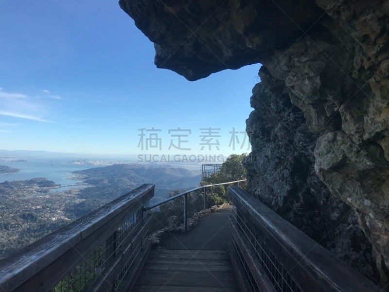 小路,侧面视角,山,视角,运动,云,塔马尔帕斯山州立公园,空中走廊,加利福尼亚,步行道路