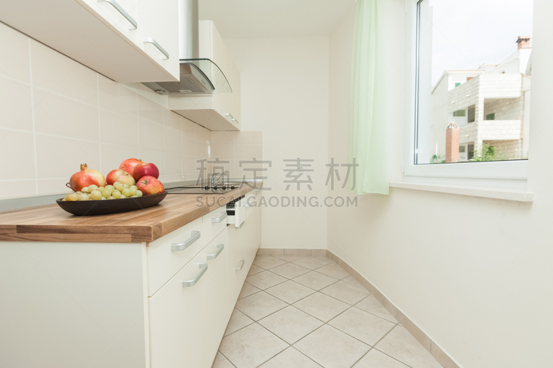 极简构图,厨房,新的,水平画幅,无人,抽油烟机,巨大的,家庭生活,家具,干净