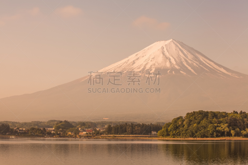 富士山,湖,季节,春天,河口湖,富士河口湖,水,天空,美,里山