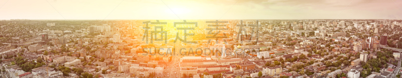 俄罗斯,航拍视角,罗斯托夫,伦敦城,城市天际线,水,天空,水平画幅,固定的