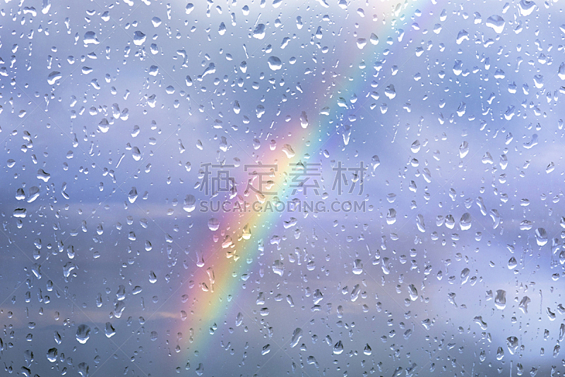 暴风雨,彩虹,窗户,水滴,修改系列,水,天空,夏天,光,明亮