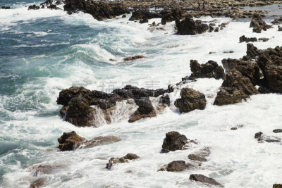 波浪,碾碎了的,悬崖,克利特海,雷西姆农,克里特岛,水平画幅,无人,海港,户外