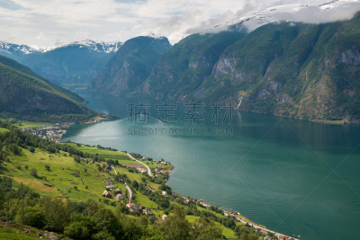 奥尔兰峡湾,挪威,全景,巴勒斯特兰德,弗拉姆,松恩峡湾,松恩-菲尤拉讷,水,天空,水平画幅