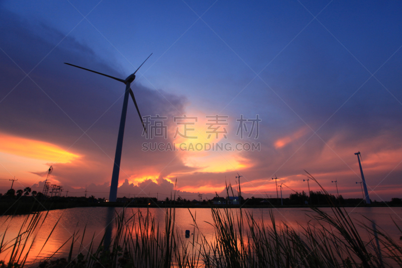 风轮机,自然,气候,水平画幅,风力,夜晚,涡轮,海洋,车站,环境保护