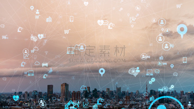 概念,物联网,全球通讯,计算机网络,智慧城市,计算机软件,都市风景,现代,工业,云计算