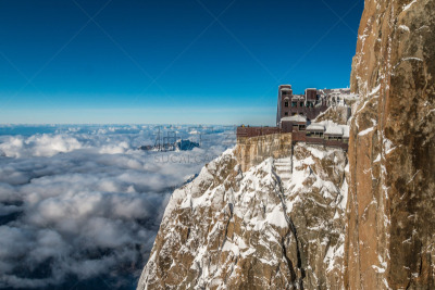 米迪正午峰,阿尔卑斯山脉,视角,勃朗峰,滑雪场,滑雪坡,水平画幅,山,雪,无人