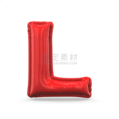 三维图形,红色,气球,英文字母l,充气品,分离着色,英语,单词,背景分离,字母