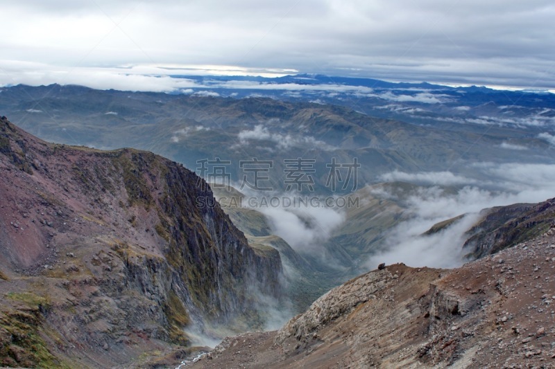 卡扬贝,山谷,火山,低视角,卡杨贝,拉丁美洲,云,图像,厄瓜多尔,沟壑