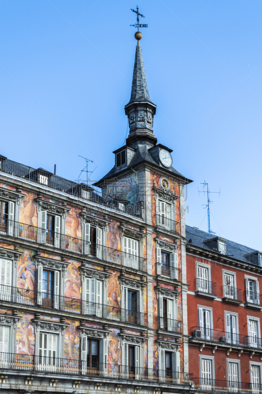 西班牙,马德里,casa de la panaderia,房地产,广场饭店,贞德,传统,垂直画幅,纪念碑