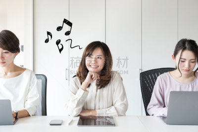 女人,快乐,办公室,留白,日本人,想法,青年人,动机,技术,设计师