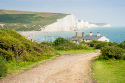 英格兰,小别墅,七姐妹,布赖顿,多佛的白色悬崖,white cliffs,滩头岬,南丘,东苏塞克斯,悬崖