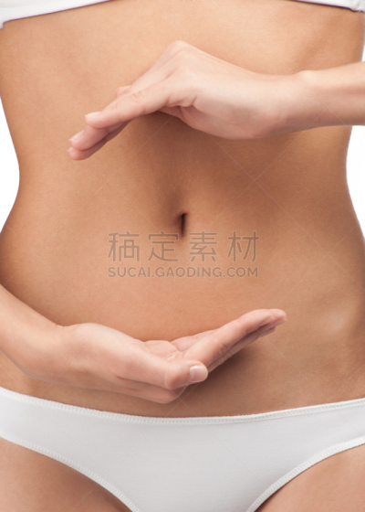 特写,女人,肚子,部分,背景分离,中间部分,影棚拍摄,仅女人,仅一个女人