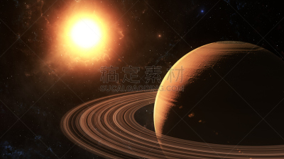 土星,绘画插图,太空,太阳,闪亮的,高雅,三维图形,卡西尼号宇宙飞船,罗马风格,太空船