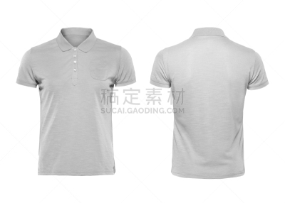 马球,t恤,模板,白色,灰色,背景分离,分离着色,水平画幅,纺织品,无人