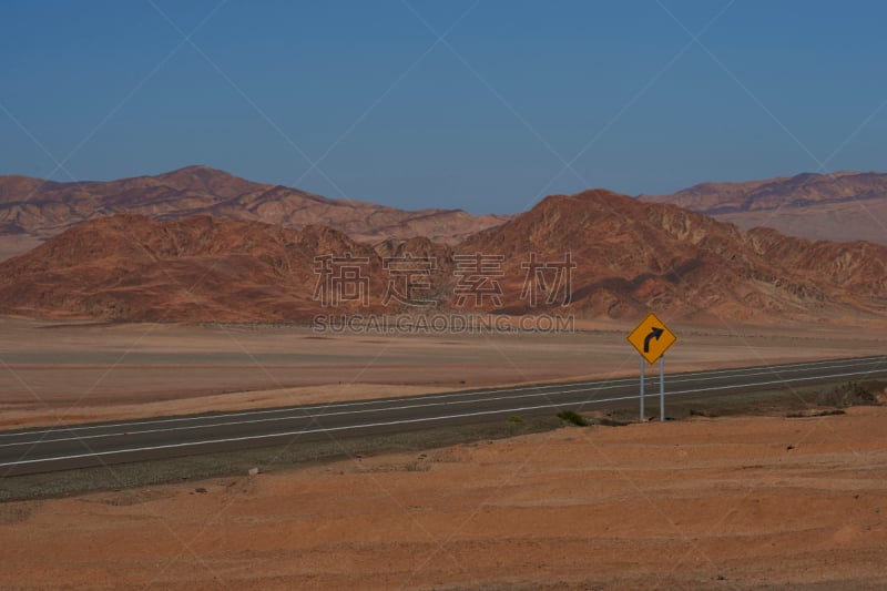 阿塔卡马沙漠,泛美公路,天空,褐色,水平画幅,山,无人,符号,偏远的,户外