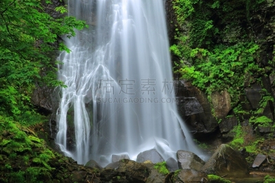 瀑布,夏天,自然,水,北盐原,福岛里,水平画幅,无人,日本,福岛县