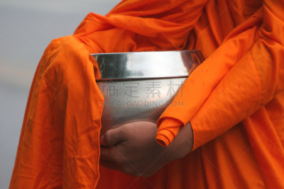行乞碗,慈善救济,泰国人,水平画幅,彩色图片,清迈省,泰国,施舍,摄影