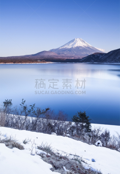 山,富士山,垂直画幅,水,天空,美,雪,无人,火山地形,户外