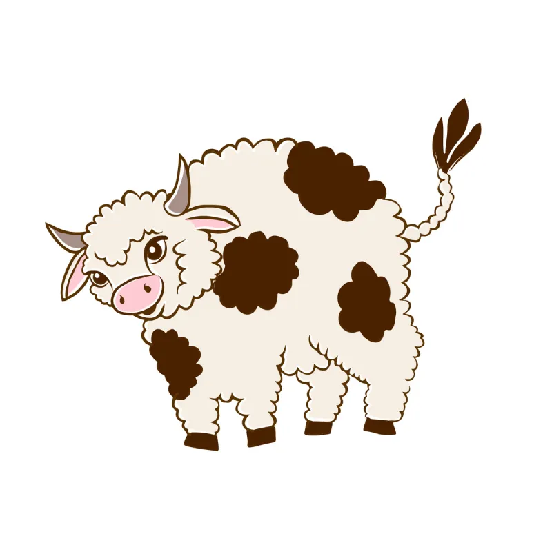 卡通 美洲野牛 动物 性格 白色背景 褐色 艺术 拟人笑脸 无人 食草动物图片素材下载 稿定素材