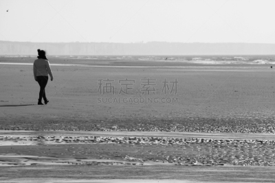 海滩,女孩,沙土障碍,海滨卡耶,索姆,悬崖,水平画幅,沙子,人,阴影