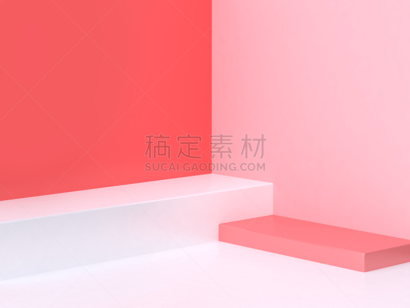 三维图形,正方形,角度,粉色,抽象,极简构图,都市风光,指挥台,红色背景