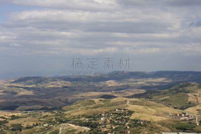 恩纳省,非都市风光,水平画幅,地形,山,人,户外,陆地,西西里,居住区