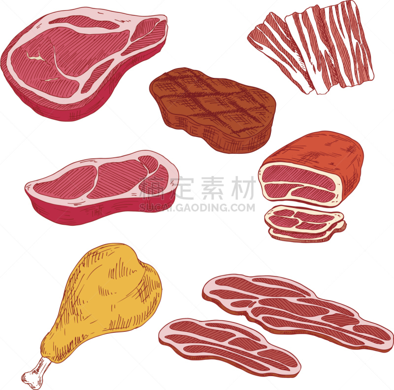 清新,烤肉架,式样,肉制品,家禽,绘画插图,排骨,动物身体部位,商店,计算机制图