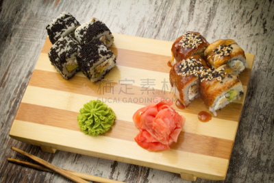 寿司,水平画幅,无人,开胃品,膳食,海产,奶酪,寿司卷,晚餐,日本食品