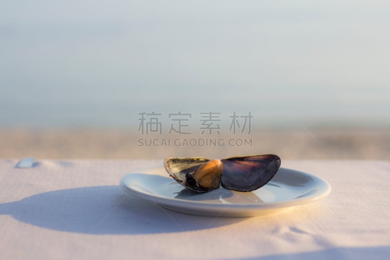 贻贝,盘子,白色,蛤壳菇,蛤蚌,饮食,水平画幅,无人,膳食,海产