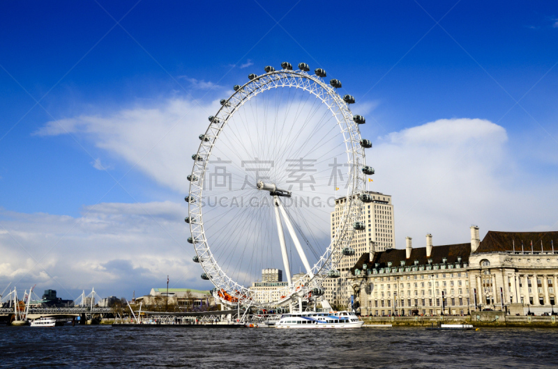 伦敦眼,泰晤士河,摩天轮,车轮,伦敦,国际著名景点,英格兰,旅游目的地,水平画幅,建筑