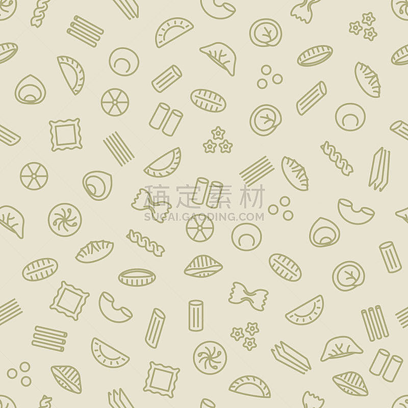 四方连续纹样,饺子,意大利面,形状,绘画插图,符号,膳食,意大利细面条,贝壳通心粉,矢量