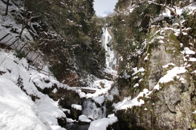 雪,冈山县,本州岛中国地区,雪山,水,公园,水平画幅,瀑布,无人,日本
