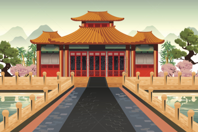 寺庙,背景,剪贴画,地形,绘画插图,建筑,无人,现代,设计元素,亚洲