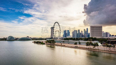 新加坡,游艇码头,全景,东,城市生活,海港,曙暮光,黄昏,现代,河流