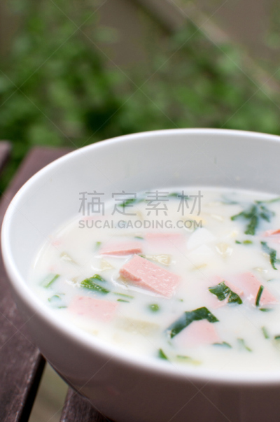 蔬菜,汤,冷,夏天,奶酒,酸乳酒,垂直画幅,奶制品,葱,无人