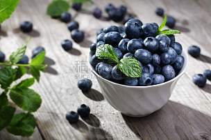 蓝莓,碗,桌子,熟的,越橘,水平画幅,素食,无人,生食,夏天