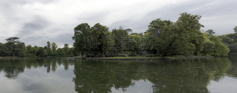 绿岛,水,天空,美,水平画幅,云,伊瑟镇,鸟类,古老的,湿